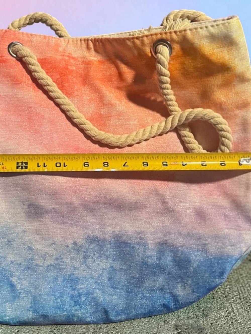 Sunset Gradient Rope-Handle Tote Bag in Multicolor - Picture 3 of 10